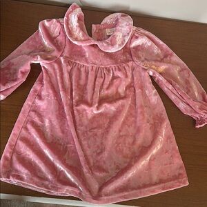 Pink velvet dress